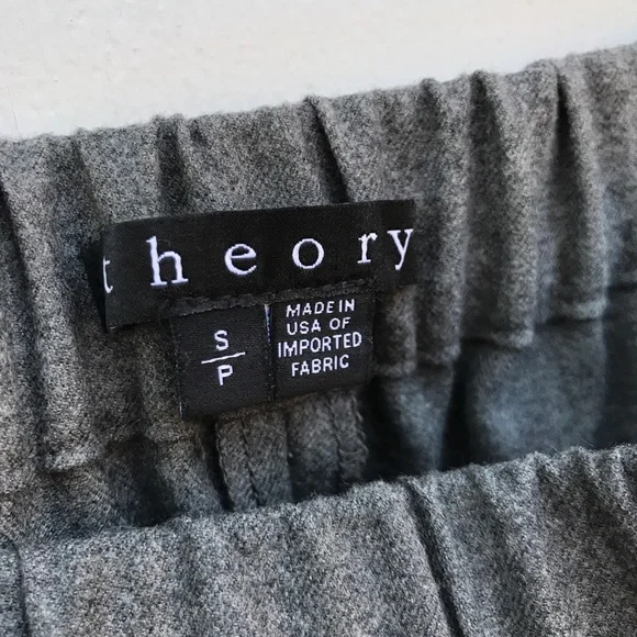 Theory Thorene Soft Wool Flannel Jogger Pants Straight Leg